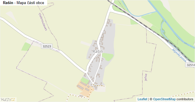 Rašín - mapa části obce