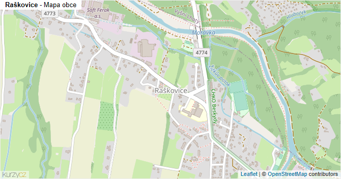Raškovice - mapa obce