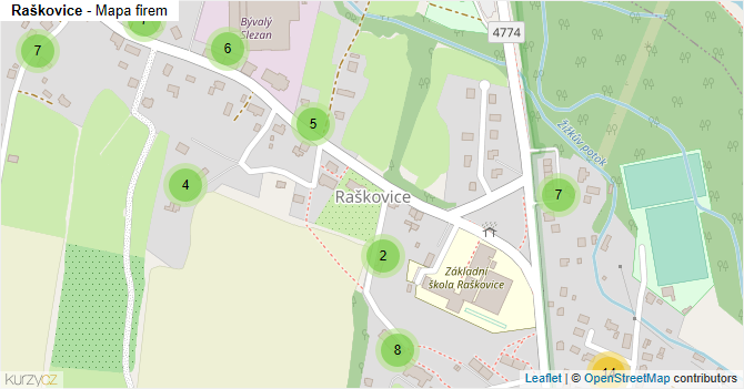 Raškovice - mapa firem