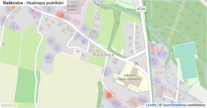 Raškovice - mapa podnikání