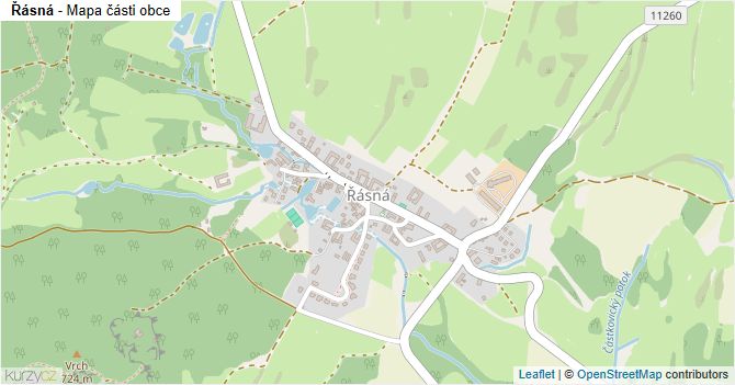 Řásná - mapa části obce