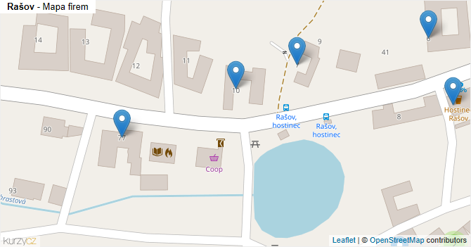 Rašov - mapa firem