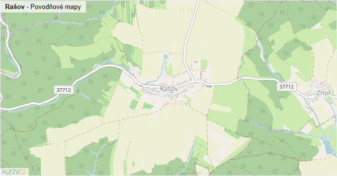 Rašov - záplavové mapy stoleté vody