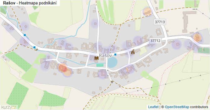 Rašov - mapa podnikání