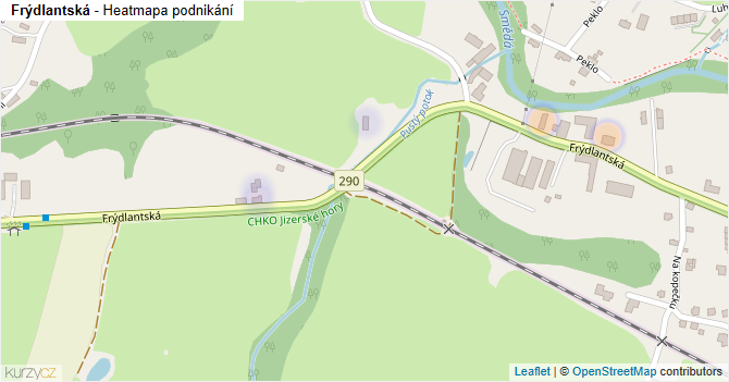 Frýdlantská - mapa podnikání