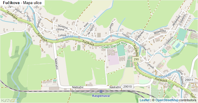 Fučíkova - mapa ulice