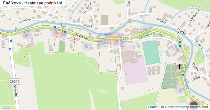 Fučíkova - mapa podnikání