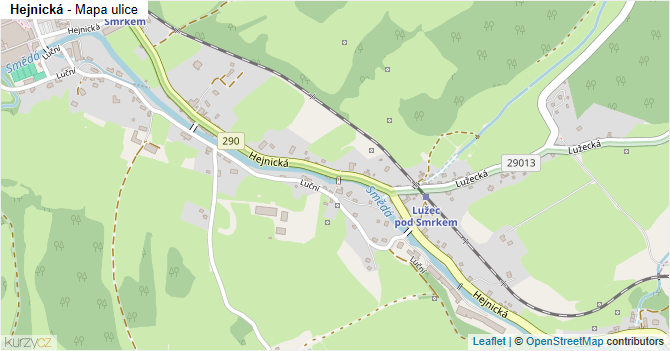 Hejnická - mapa ulice