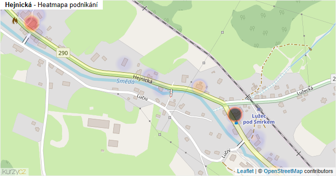 Hejnická - mapa podnikání
