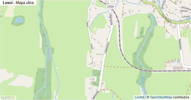 Lesní - mapa ulice