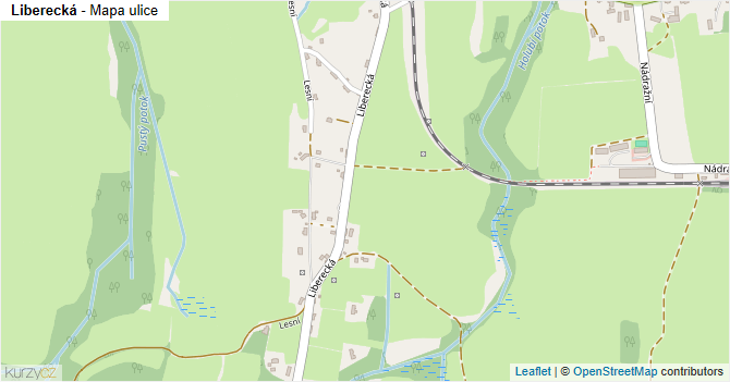 Liberecká - mapa ulice