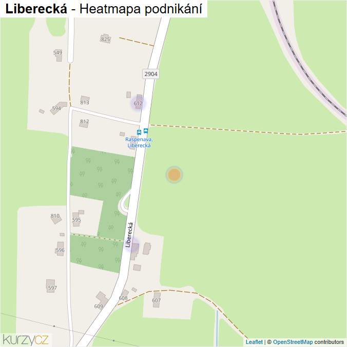 Mapa Liberecká - Firmy v ulici.