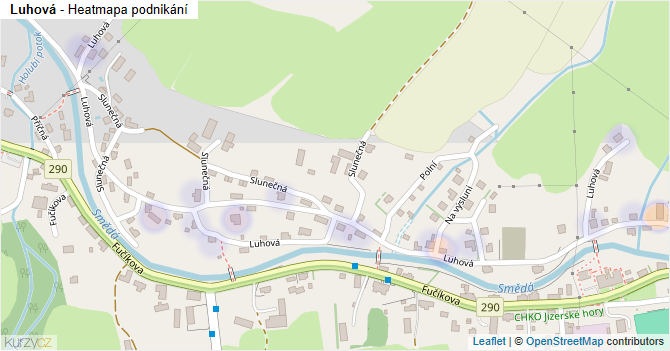 Luhová - mapa podnikání