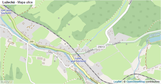Lužecká - mapa ulice