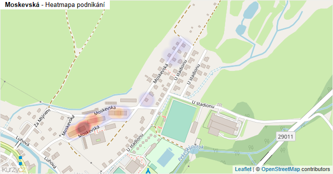 Moskevská - mapa podnikání