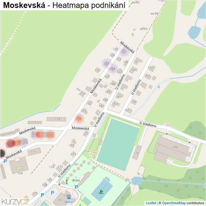 Mapa Moskevská - Firmy v ulici.