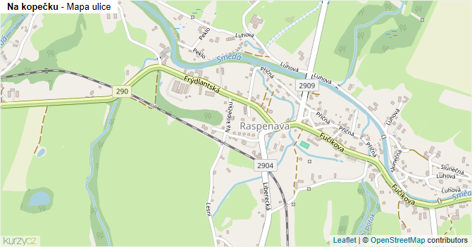 Na kopečku - mapa ulice