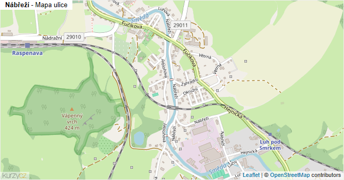 Nábřeží - mapa ulice