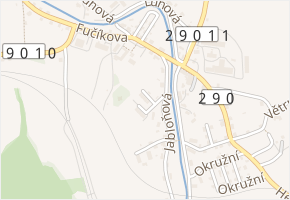 Pod strání v obci Raspenava - mapa ulice