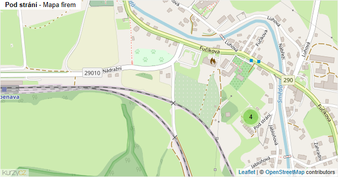 Pod strání - mapa firem