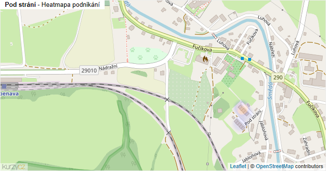 Pod strání - mapa podnikání