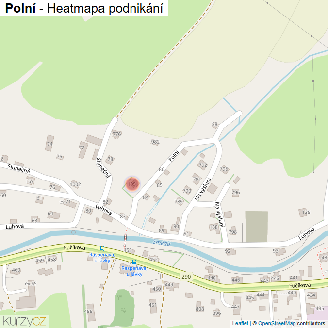 Mapa Polní - Firmy v ulici.