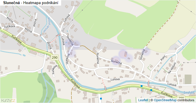 Slunečná - mapa podnikání