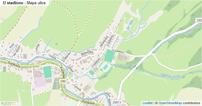 U stadionu - mapa ulice
