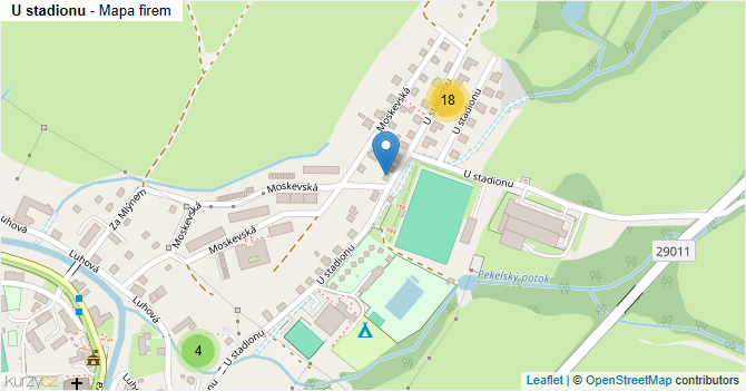U stadionu - mapa firem