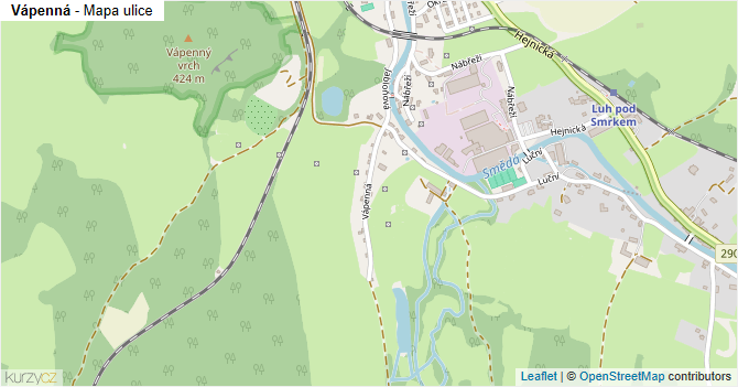 Vápenná - mapa ulice