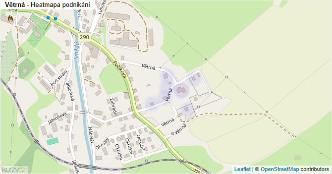 Větrná - mapa podnikání