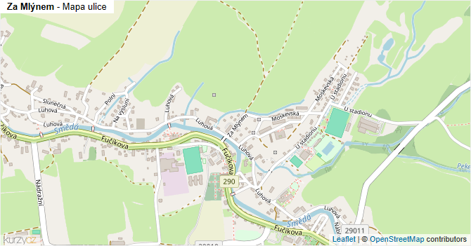 Za Mlýnem - mapa ulice