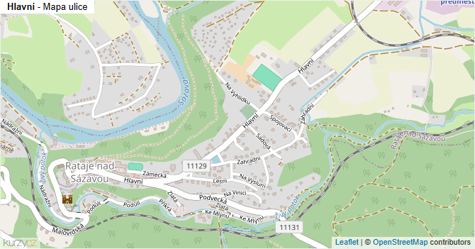 Hlavní - mapa ulice