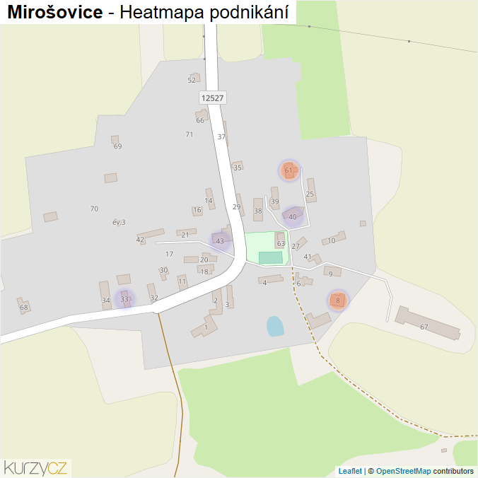 Mapa Mirošovice - Firmy v části obce.