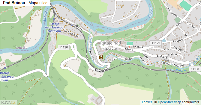 Pod Bránou - mapa ulice