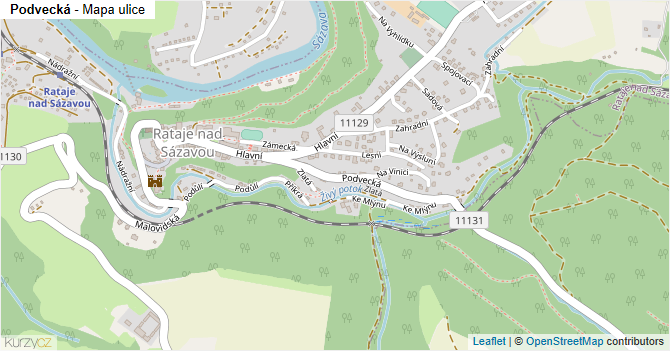Podvecká - mapa ulice