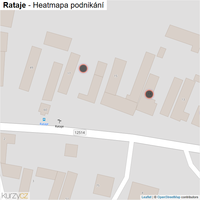 Mapa Rataje - Firmy v obci.