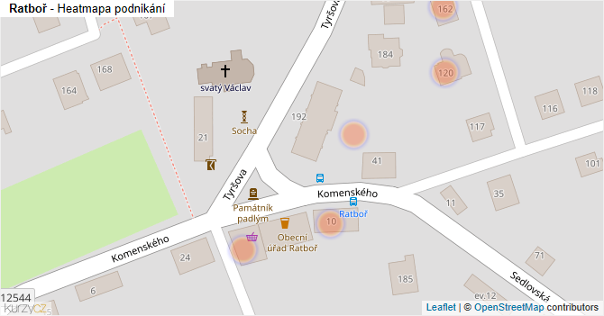 Ratboř - mapa podnikání