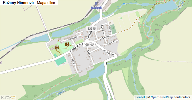 Boženy Němcové - mapa ulice