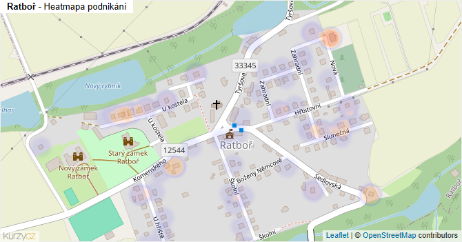 Ratboř - mapa podnikání