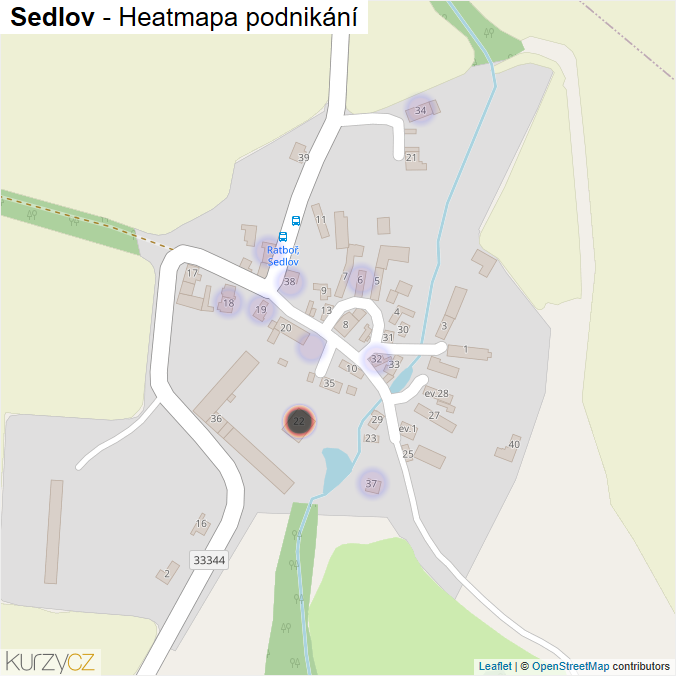Mapa Sedlov - Firmy v části obce.