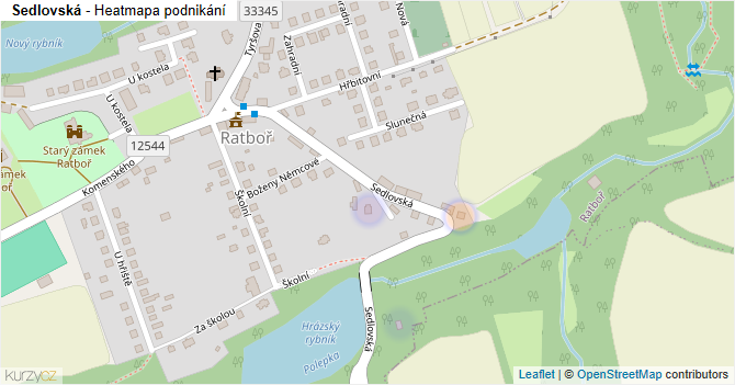 Sedlovská - mapa podnikání