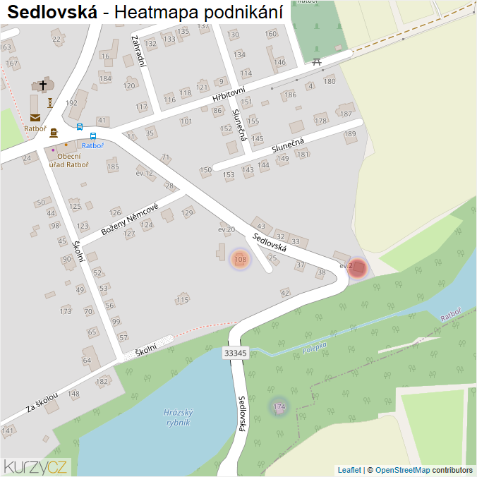 Mapa Sedlovská - Firmy v ulici.
