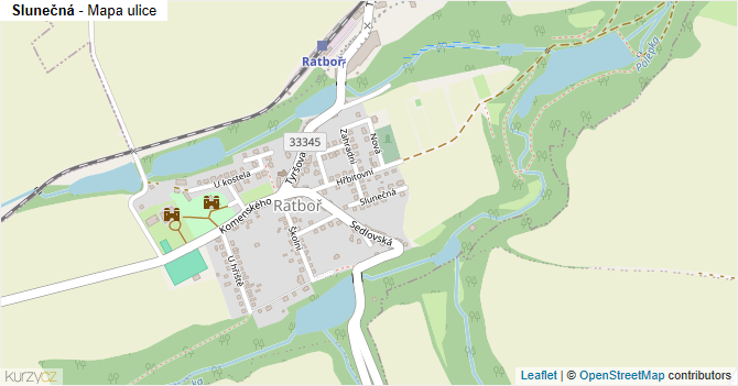 Slunečná - mapa ulice