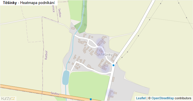 Těšínky - mapa podnikání
