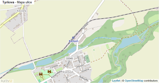 Tyršova - mapa ulice