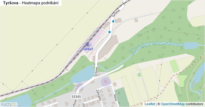 Tyršova - mapa podnikání