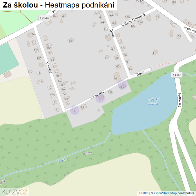 Mapa Za školou - Firmy v ulici.