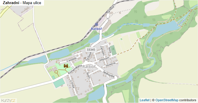 Zahradní - mapa ulice