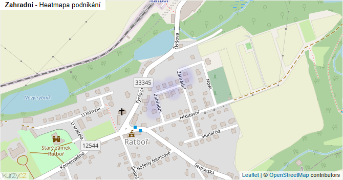 Zahradní - mapa podnikání
